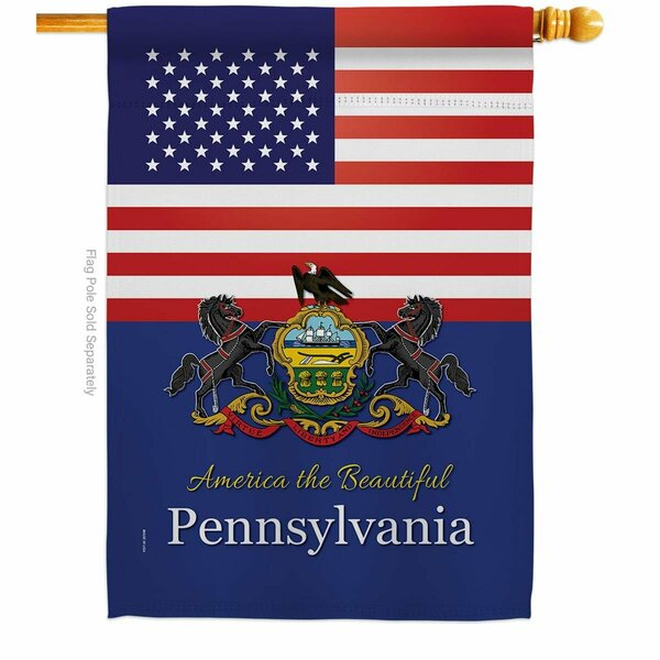 Guarderia 28 x 40 in. USA Pennsylvania American State Vertical House Flag with Double-Sided Banner Garden GU4061083